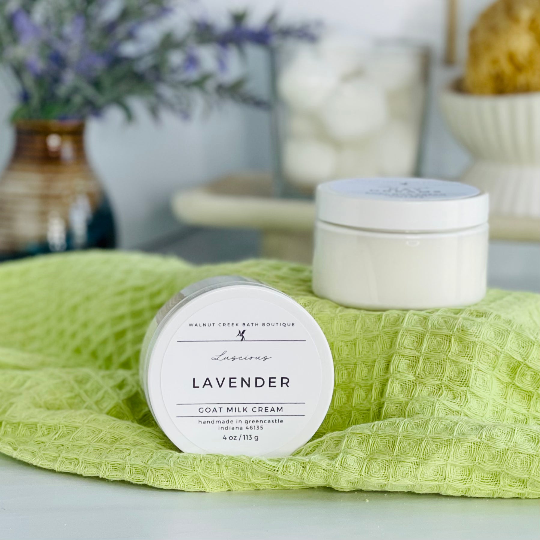 one lavender cream is sitting on it&
