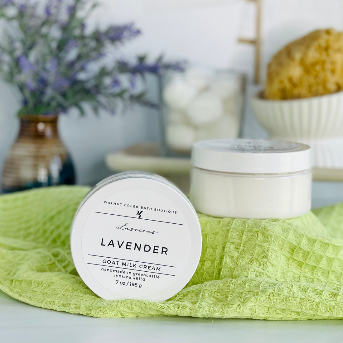 one lavender cream is sitting on it&