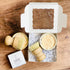 our citrus grove dish was is packaged in a box that holds both the crock and the brush. a little shred keeps everything in place while also adding a touch of fun.