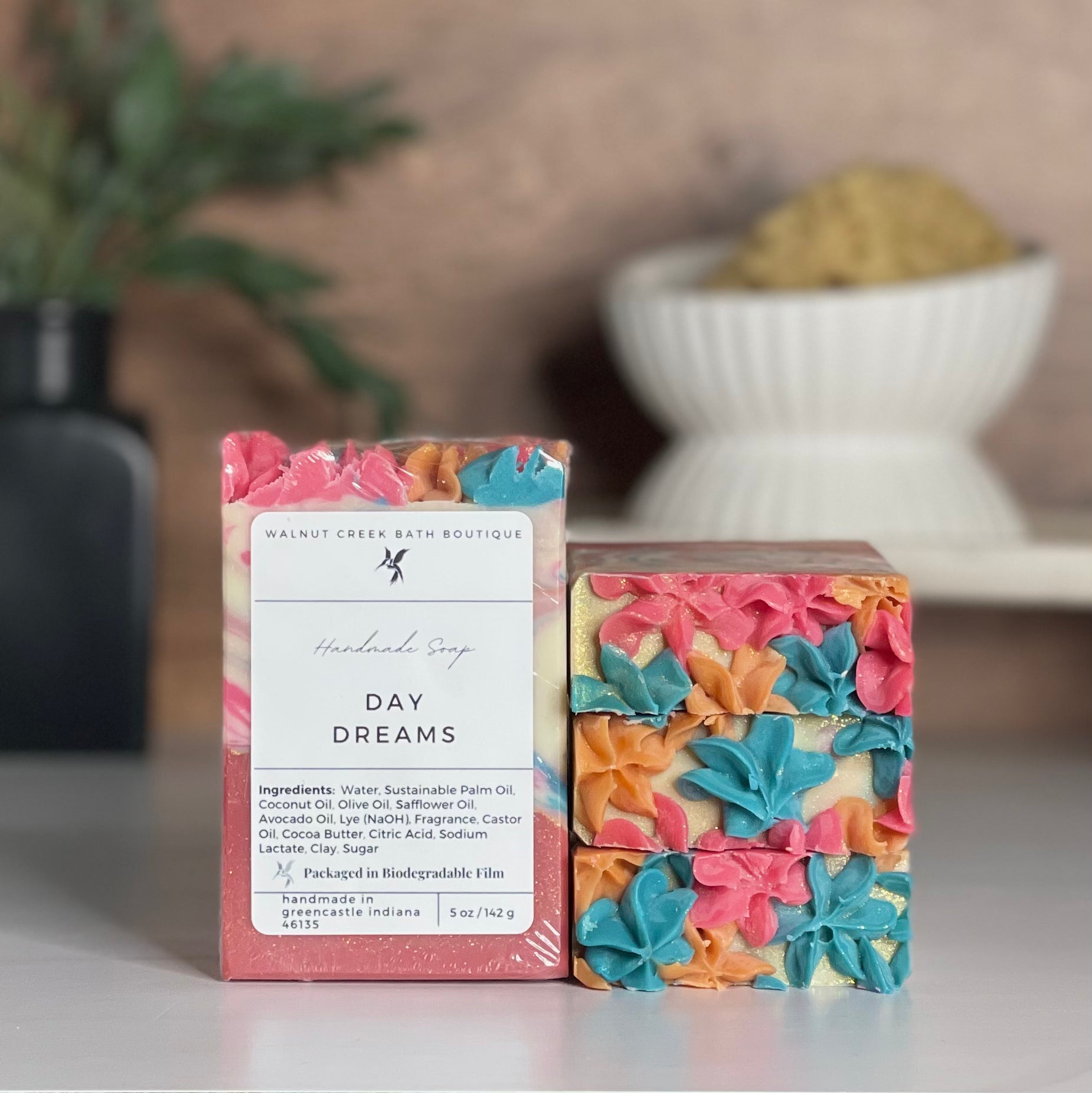 a day dreams soap is standing tall packaged in it&