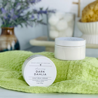 one dark dahlia cream is sitting on it&