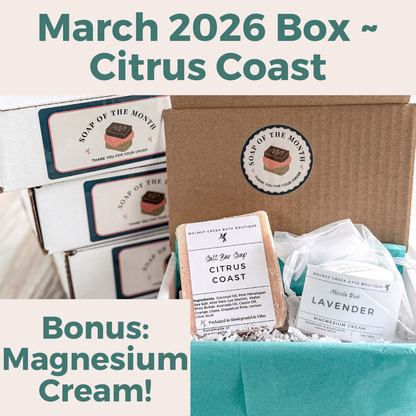 Soap subscription box with &